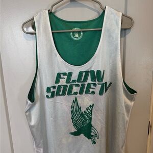Flow Society Green and White Men's Tank Top